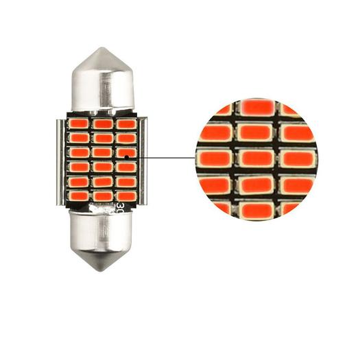 工廠直銷 汽車led閱讀燈 31mm 18smd 3014超高亮牌照燈 解碼雙尖